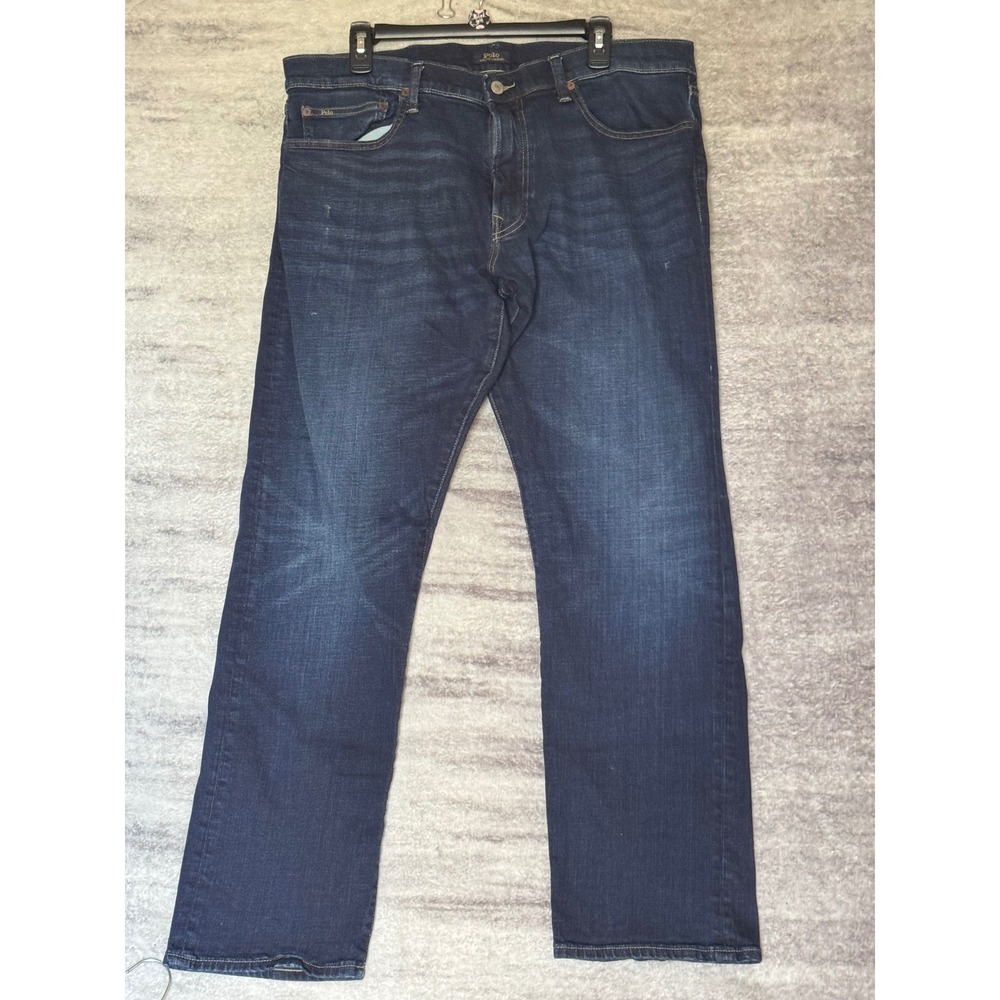Polo Ralph Lauren Hampton Relaxed Straight Jeans Mens 36x34 Dark Wash Indigo